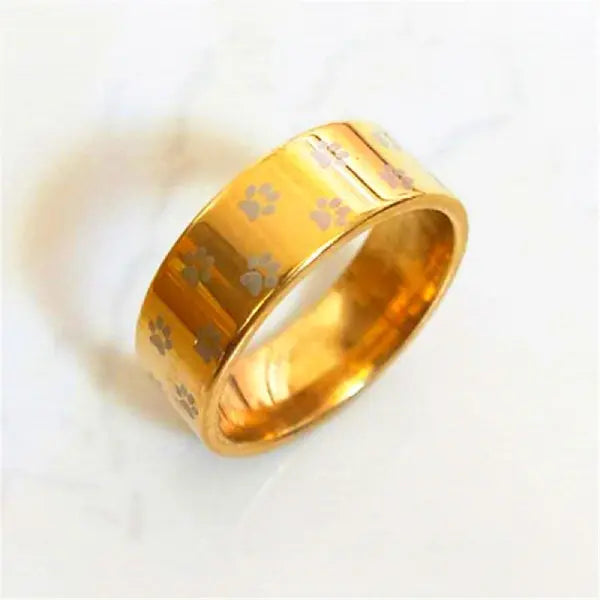 Bague Chat Empreintes de Pattes (Acier) - Vraiment-chat