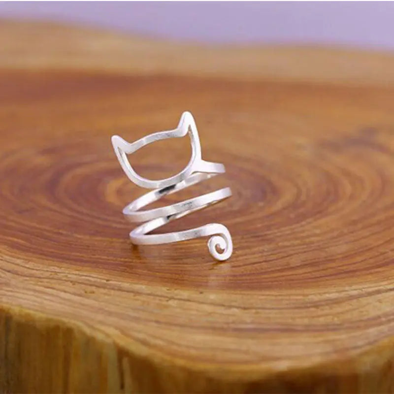 Bague Chat Femme Enroulante - Vraiment-chat