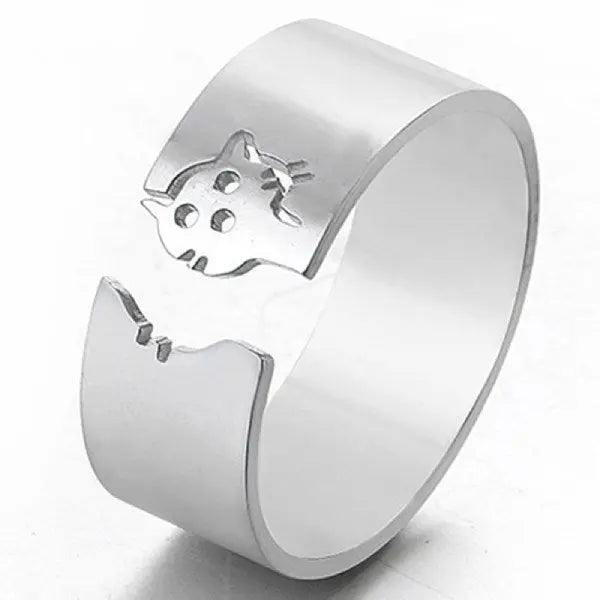 Bague Chat Minimaliste (Acier) - Vraiment-chat