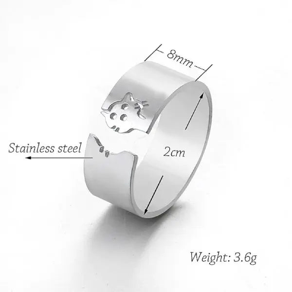 Bague Chat Minimaliste (Acier) - Vraiment-chat