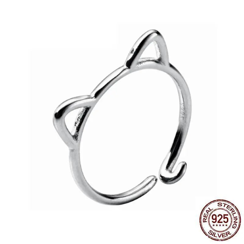 Bague Chat avec Oreilles en Argent Vraiment-chat