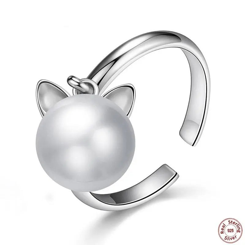 Bague Chat à la Perle Vraiment-chat