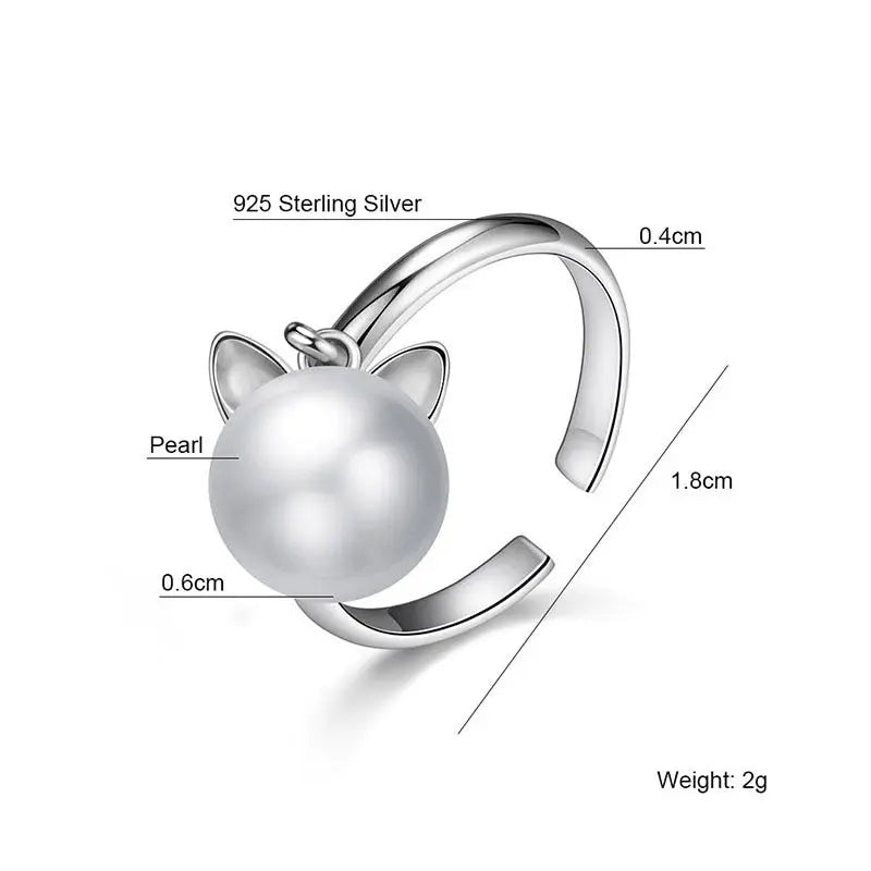 Bague Chat à la Perle Vraiment-chat