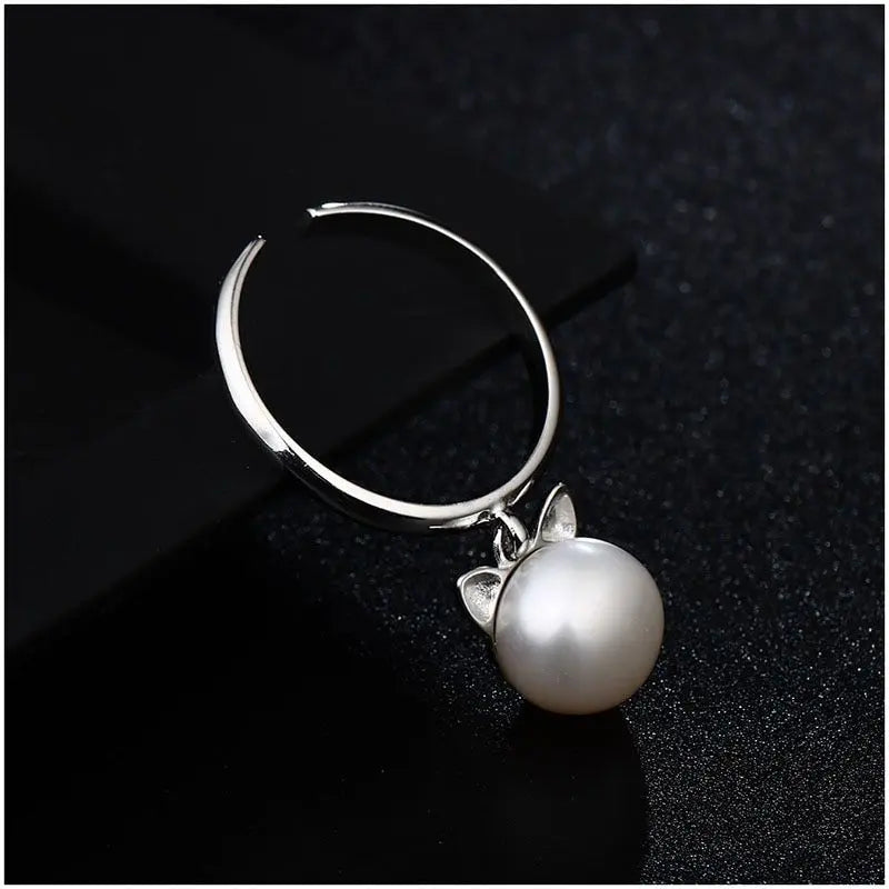Bague Chat à la Perle Vraiment-chat