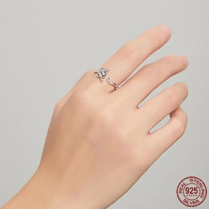 Bague au Chaton au Regard Diamant Vraiment-chat