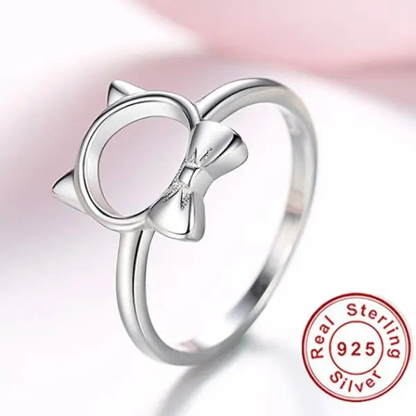 Bague Chat Smoking (Argent) - Vraiment-chat