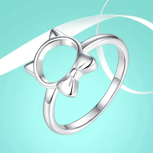 Bague Chat Smoking (Argent) - Vraiment-chat