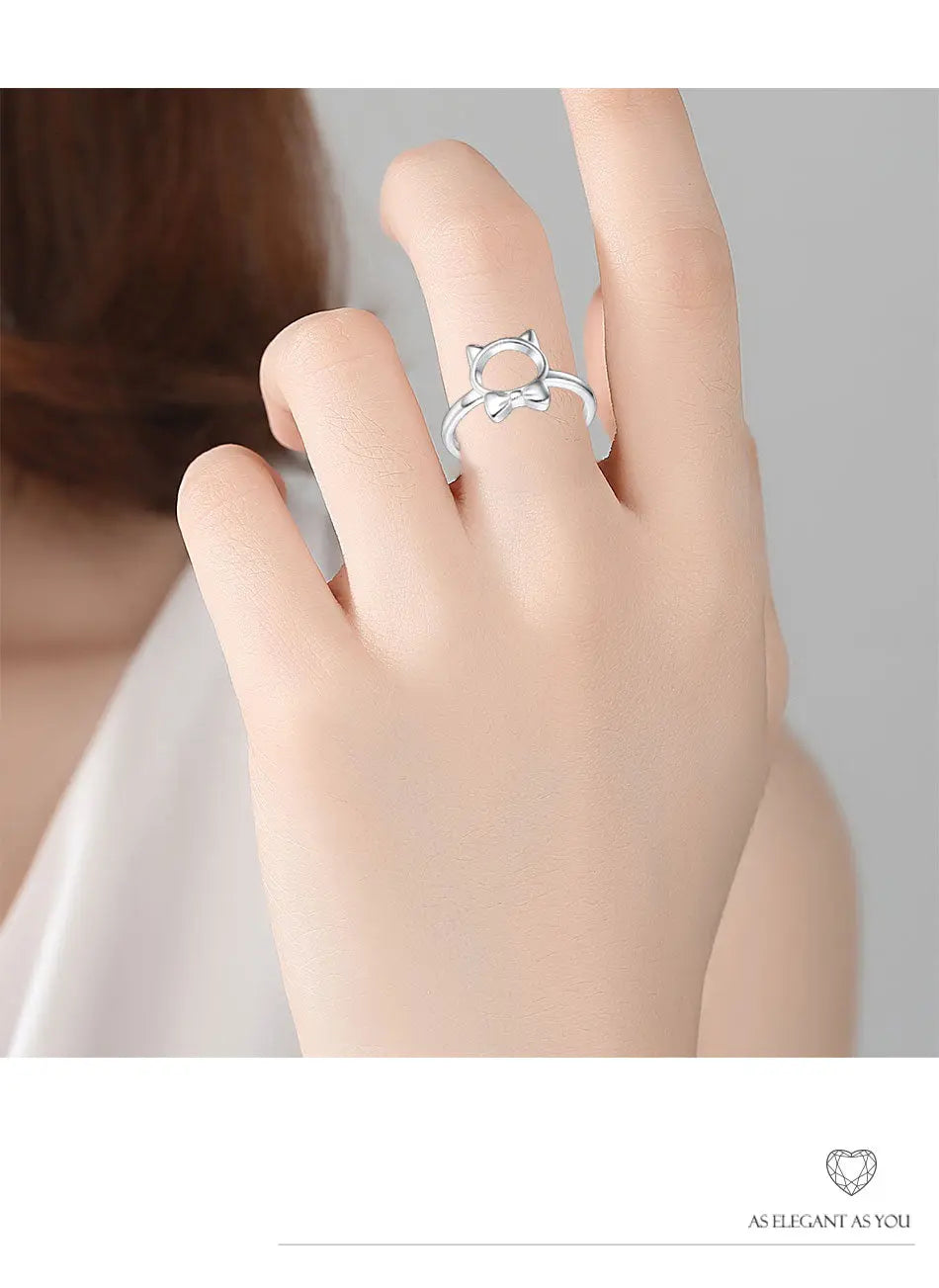 Bague Chat Smoking (Argent) - Vraiment-chat