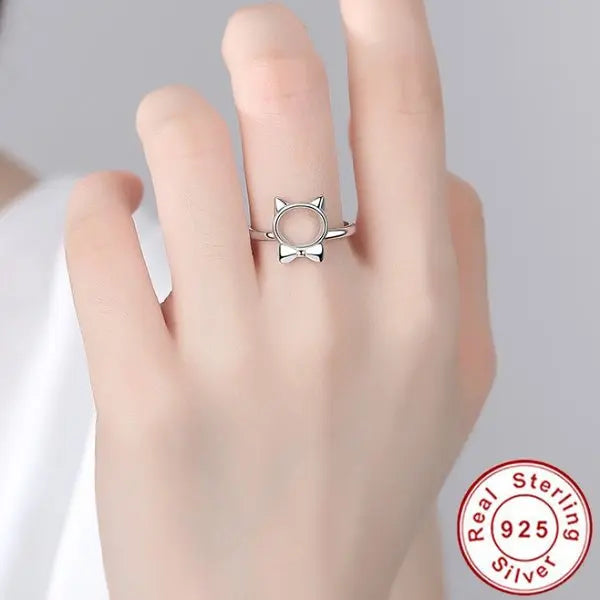 Bague Chat Smoking (Argent) - Vraiment-chat