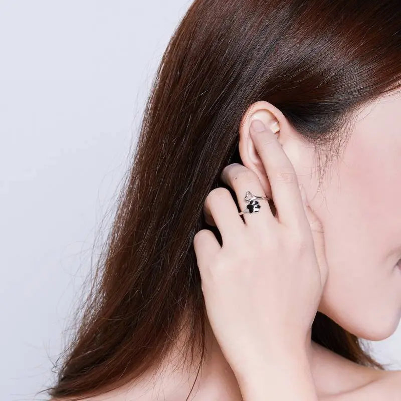 Bague Empreinte de chat noire Vraiment-chat