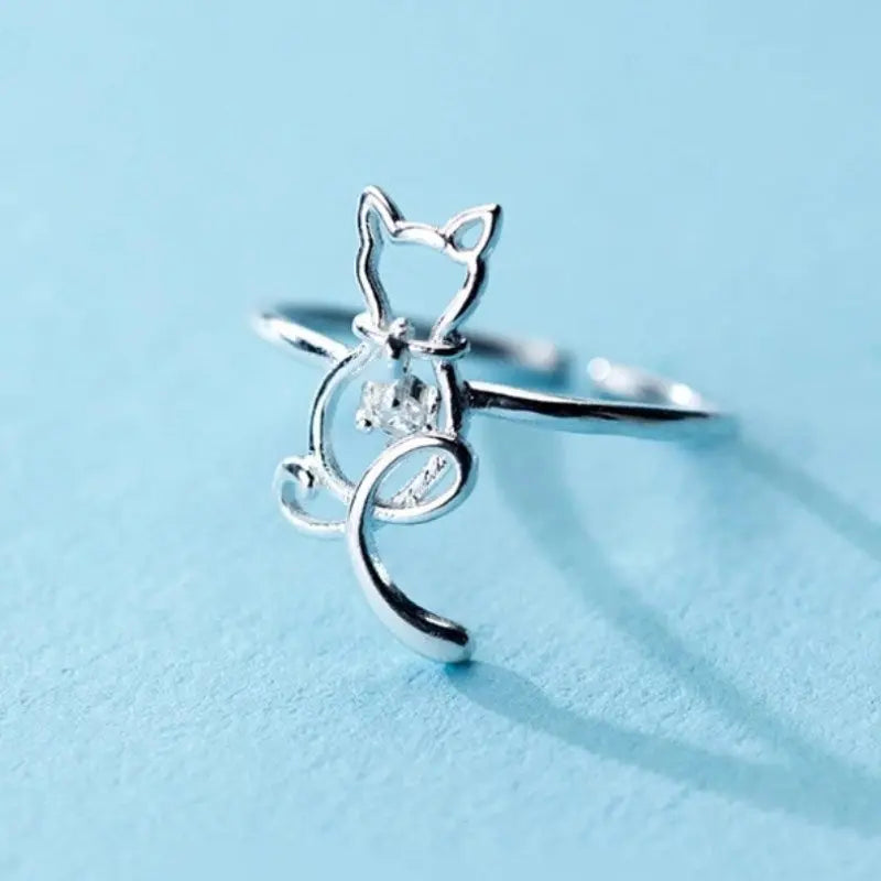 Bague Minimaliste Chat Argent - Vraiment-chat