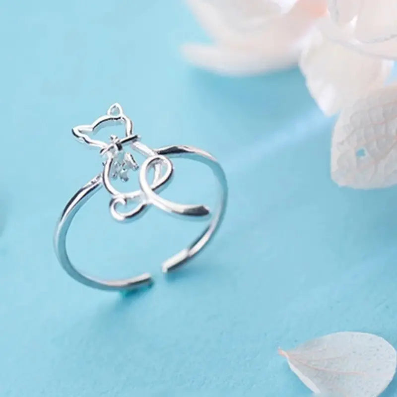 Bague Minimaliste Chat Argent - Vraiment-chat