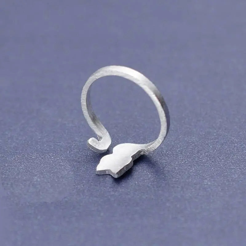 Bague Chat Silhouette Argentée Vraiment-chat