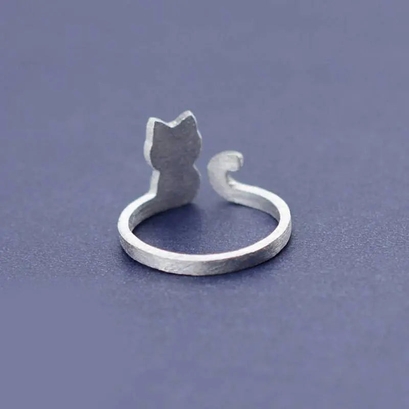 Bague Chat Silhouette Argentée Vraiment-chat