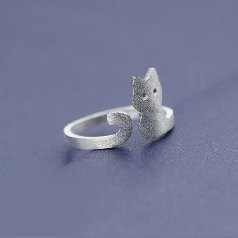 Bague Chat Silhouette Argentée Vraiment-chat