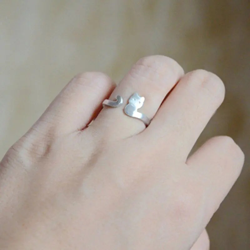 Bague Chat Silhouette Argentée Vraiment-chat