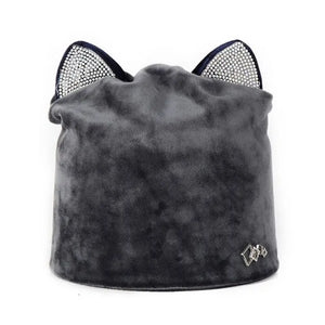 Bonnet Chat Velours - Vraiment-chat