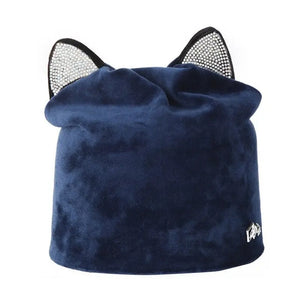 Bonnet Chat Velours - Vraiment-chat