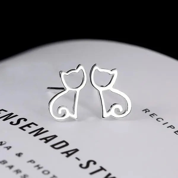 Boucles d'oreilles Chat en Argent - Vraiment-chat