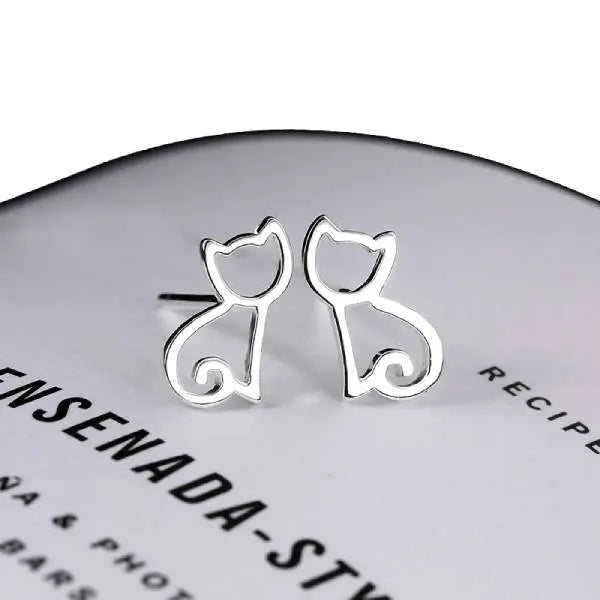 Boucles d'oreilles Chat en Argent - Vraiment-chat