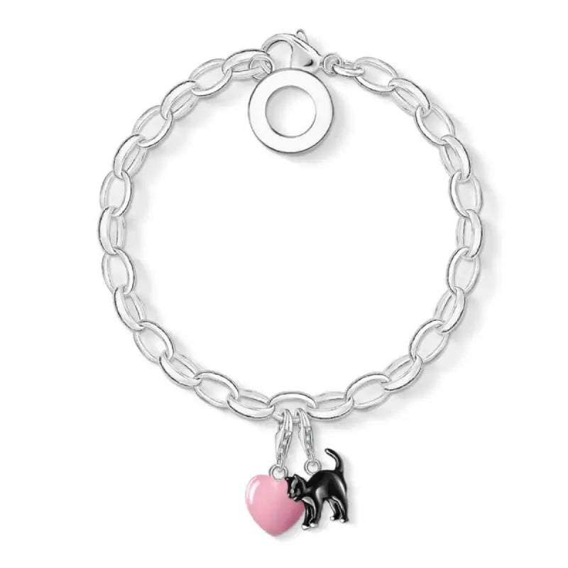 Bracelet avec Charms Chat et Coeur - Vraiment-chat