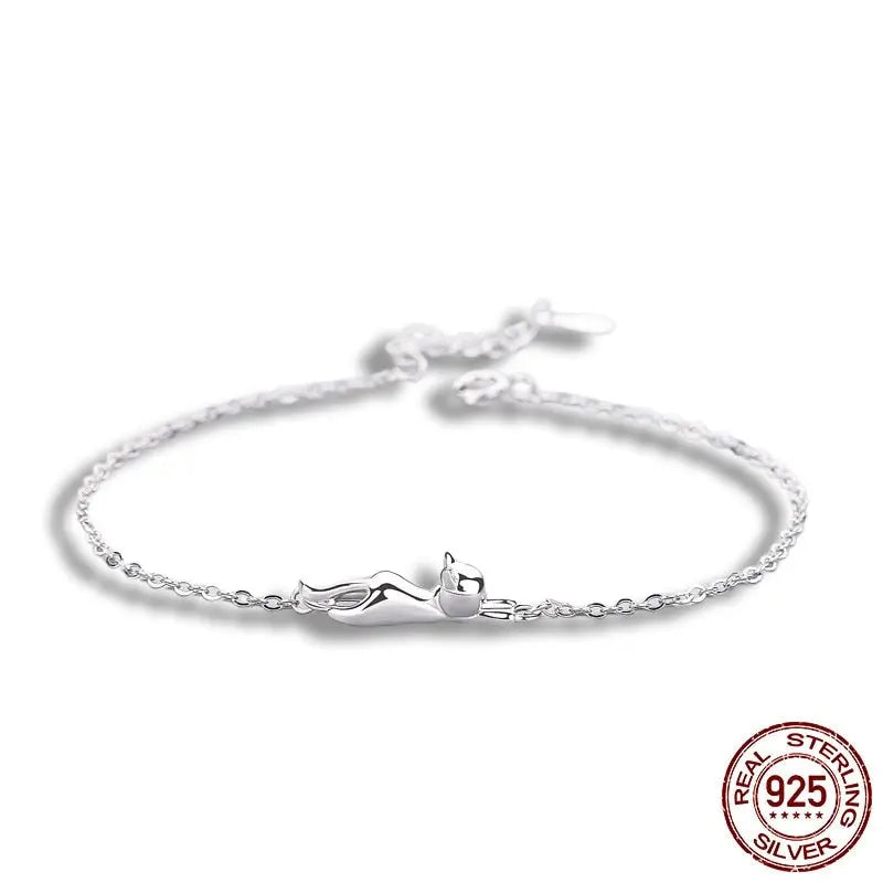 Bracelet Chat Allongé sur le Sol - Vraiment-chat