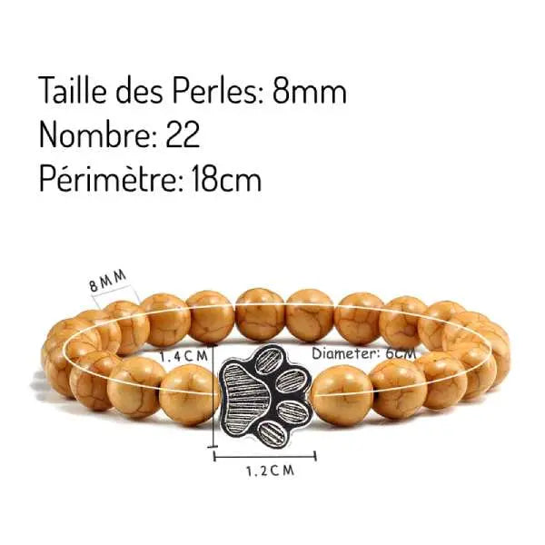 Bracelet Chat avec Pierres de Lave - Vraiment-chat