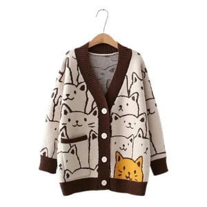 Cardigan Chat en Laine Vraiment-chat
