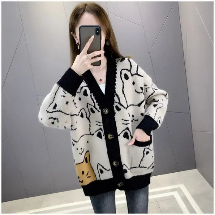 Cardigan Chat en Laine Vraiment-chat