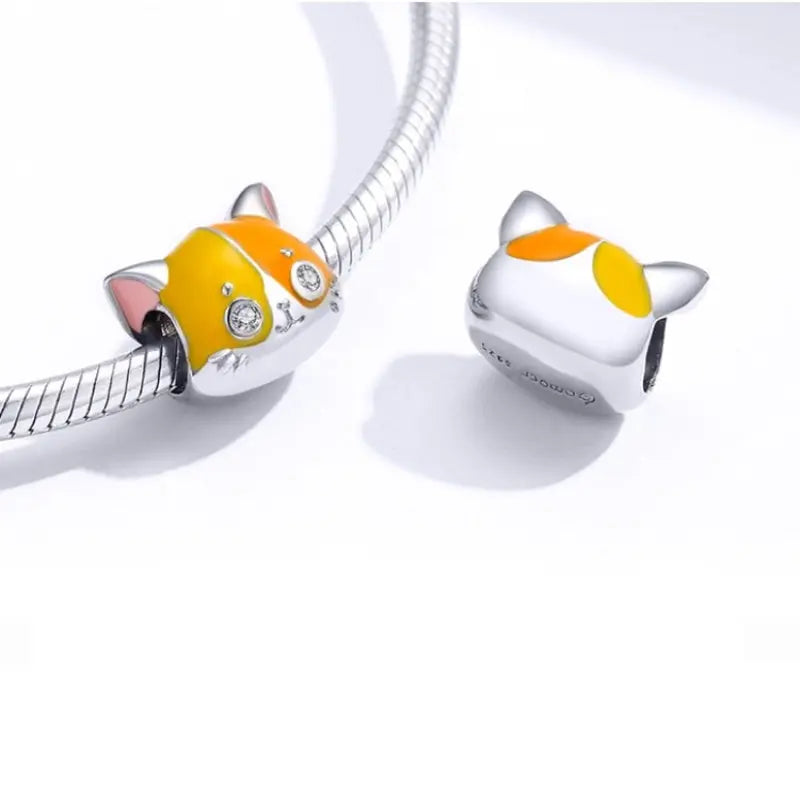 Charm Chat Jaune et Orange Vraiment-chat