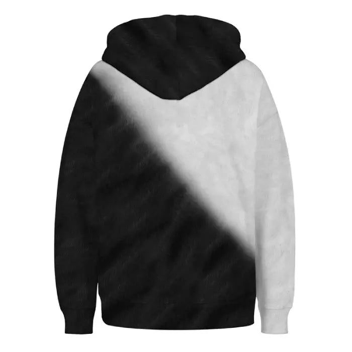 Sweat à Capuche Chat Noir et Blanc Vraiment-chat