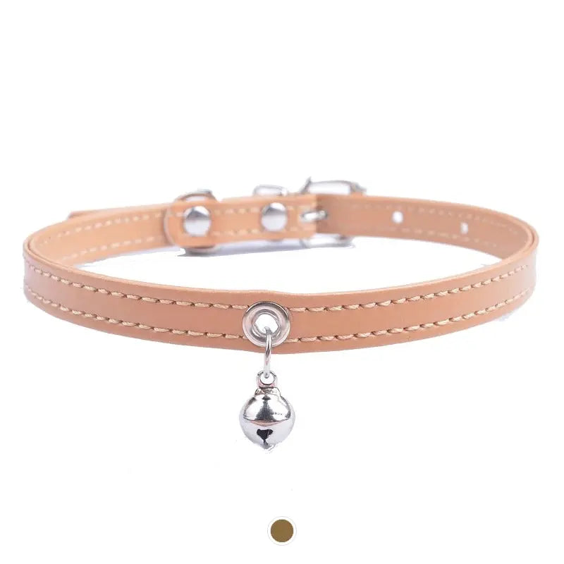 Collier Chat en cuir avec Clochette - Vraiment-chat