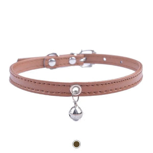 Collier Chat en cuir avec Clochette - Vraiment-chat