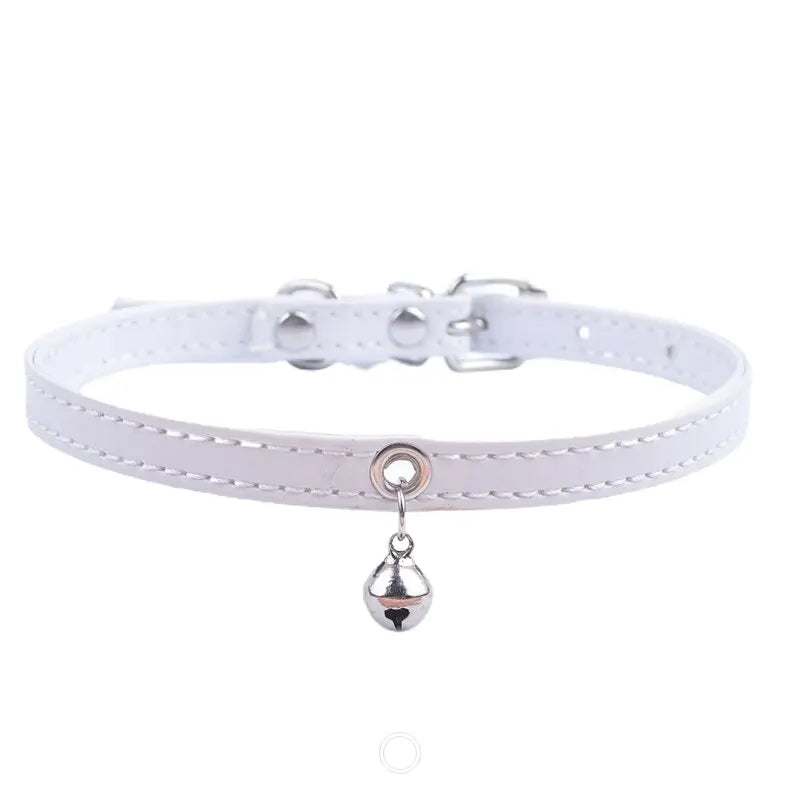 Collier Chat en cuir avec Clochette - Vraiment-chat
