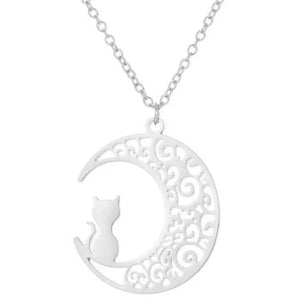 Pendentif Chat au Croissant de Lune - Vraiment-chat