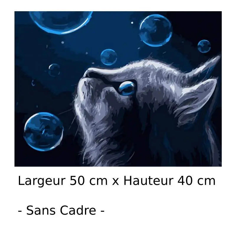 Peinture par Numéro Chat et Bulles - Vraiment-chat
