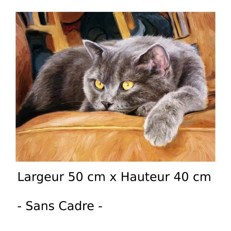 Peinture par numéro Chat Allongé - Vraiment-chat
