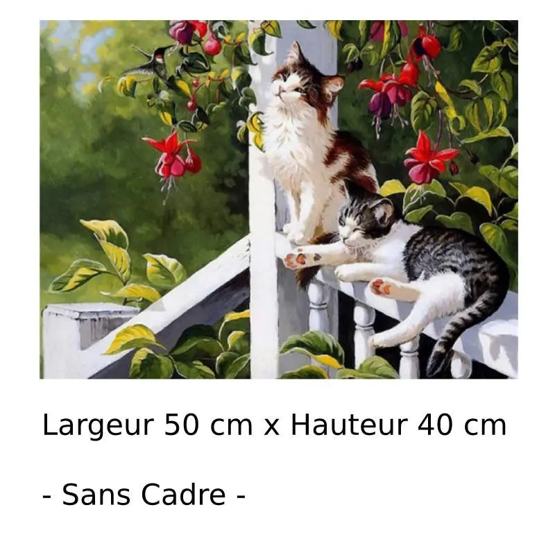 Peinture par Numéro Chats sur Rambarde - Vraiment-chat