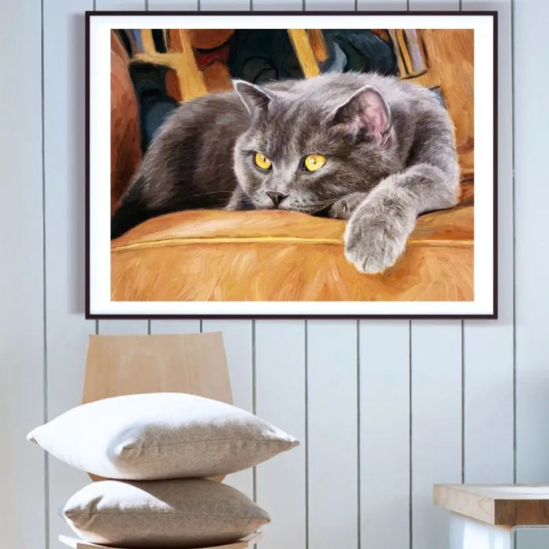 Peinture par numéro Chat Allongé - Vraiment-chat