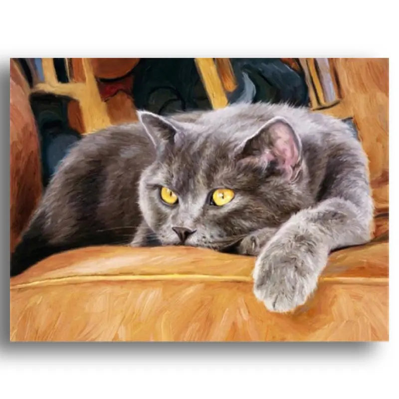 Peinture par numéro Chat Allongé - Vraiment-chat