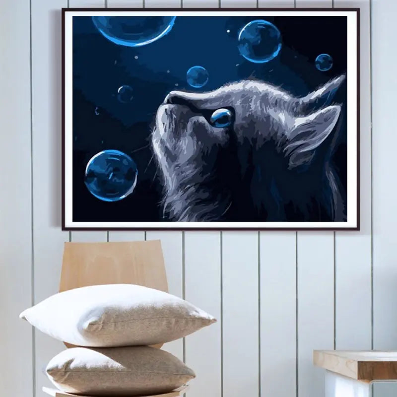 Peinture par Numéro Chat et Bulles - Vraiment-chat