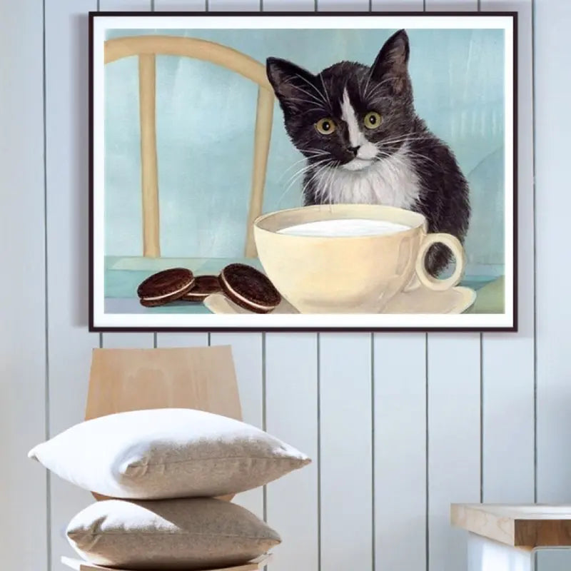 Peinture par Numéro Chat au Goûter - Vraiment-chat