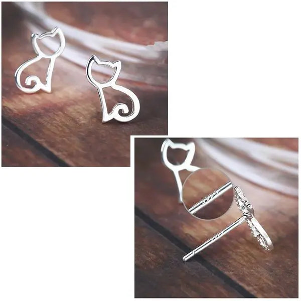 Boucles d'oreilles Chat en Argent - Vraiment-chat