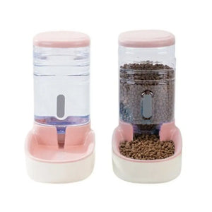 Distributeur de Croquettes et Eau pour Chat Rose - Vraiment-chat
