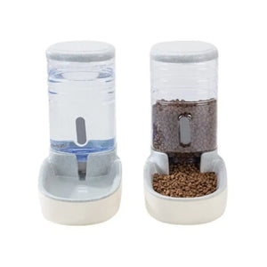 Distributeur de Croquettes et Eau pour Chat Gris - Vraiment-chat
