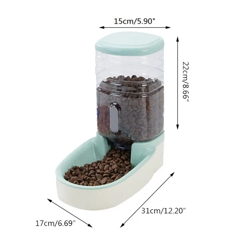 Distributeur de Croquettes et Eau pour Chat Vert - Vraiment-chat