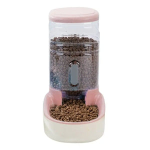 Distributeur de Croquettes Chat Transparent Rose - Vraiment-chat