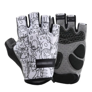 Gant de cycliste Chat Rembourré demi-doigt Vraiment-chat