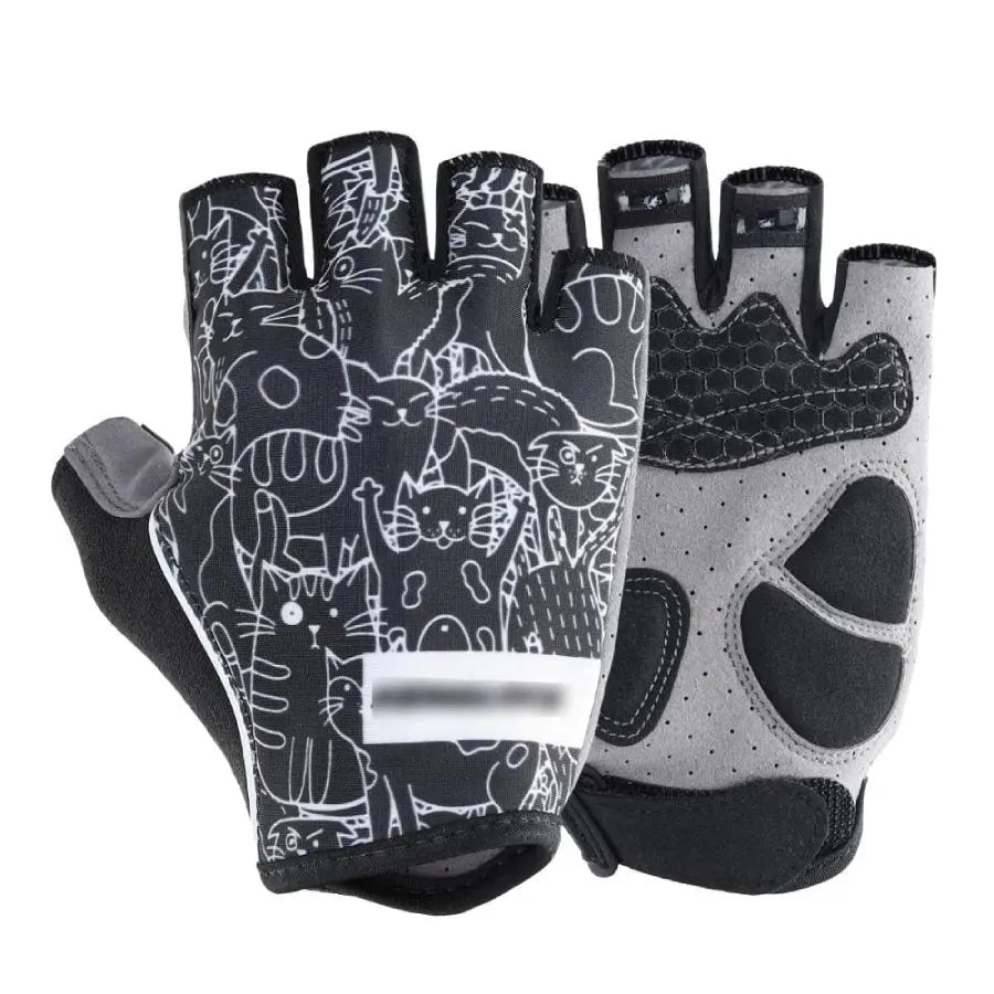 Gant de cycliste Chat Rembourré demi-doigt Vraiment-chat