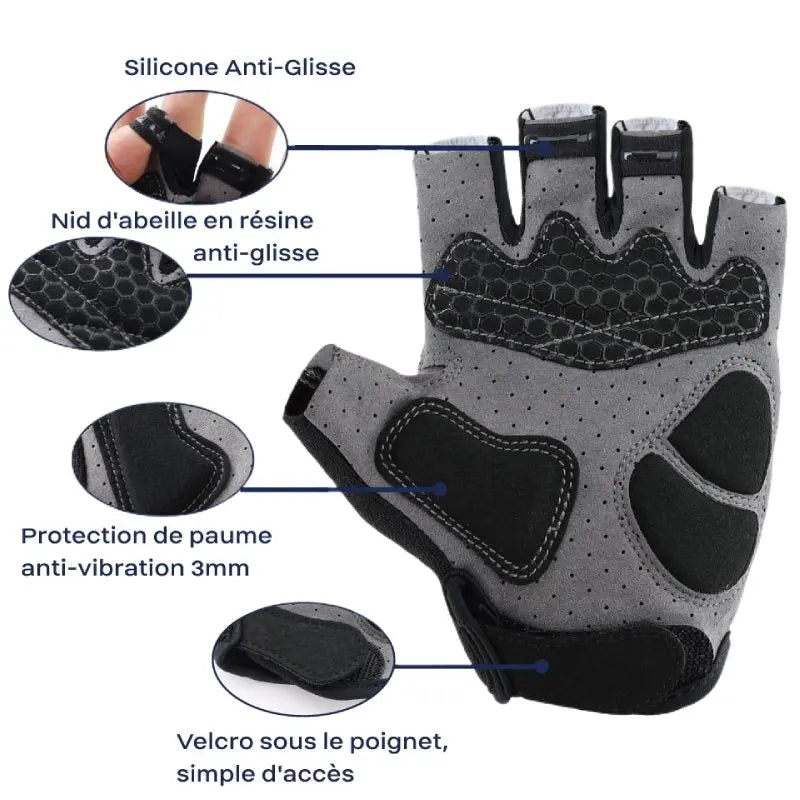 Gant de cycliste Chat Rembourré demi-doigt Vraiment-chat